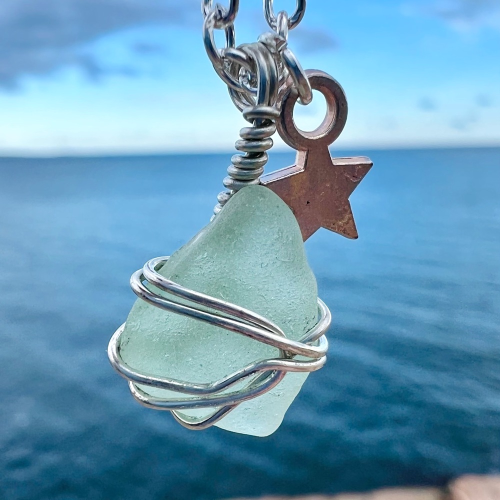 Seafoam & Star Genuine Seaglass Necklace